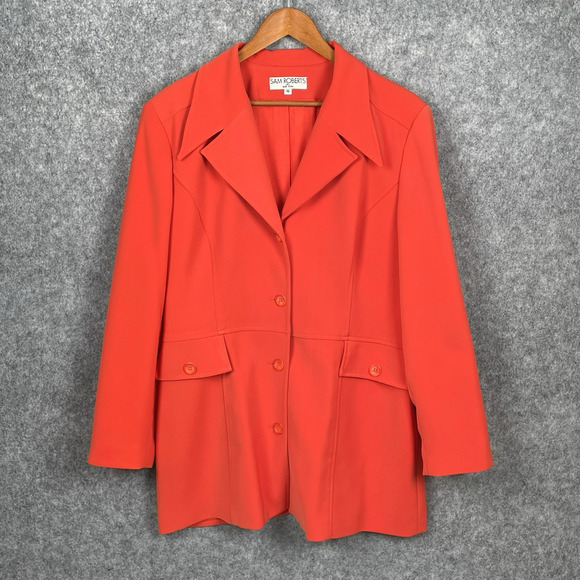 VTG Sam Roberts New York Womens Jacket Sz 16 Bold Sophisticated Made in USA 90s - Picture 1 of 8